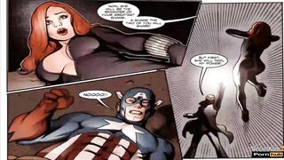 Avengers - Captain America Fuck Black Widow in public while Skull Watched