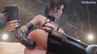Lara Croft Blacked - Fucks Monster Cock Dildo - Anal Dildo BDSM