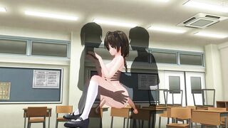 3D HENTAI Double penetration in a schoolgirl in the lifting position
