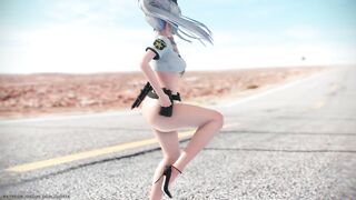 【MMD R-18 SEX DANCE】HAKU HOT POLICE HOT PERFECT ASS SWEET HOT ASS SNAPPING [BY] Orion DobleDosis
