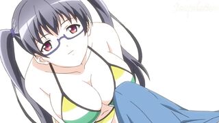 Anime Hentai Eroge At the Beach Getting Sucked and Fucked in Cowgirl by Gamer Girl