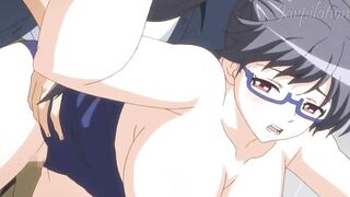 Anime Hentai Nerdy Girl with Glasses Asks You to Fuck Her in Doggystyle