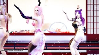 [MMD] 極楽浄土 GokurakuJodo Hot Striptease KDA Ahri Kaisa Seraphine