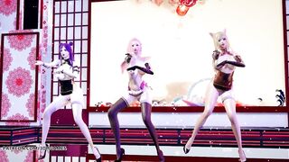[MMD] 極楽浄土 GokurakuJodo Hot Naked Dance KDA Ahri Kaisa Seraphine