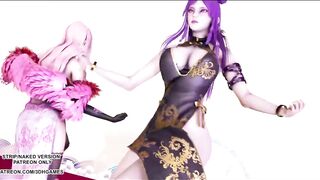 [MMD]Tougen Renka 桃源恋歌 Hot Erotic Dance KDA Ahri Kaisa Seraphine 4K 60FPS League of Legends