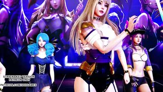 [MMD] GFRIEND - Glass Bead Sexy Kpop Dance Ahri Akali Kaisa Seraphine Gwen KDA League of Legends