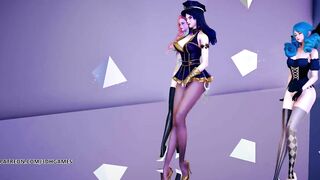 [MMD] PRODUCE48 - RUMOR Striptease Korean Dance Seraphine Gwen Caitlyn League of Legends