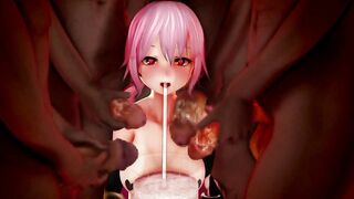 【MMD R-18 SEX DANCE】hot mouth thirsty for cum sweet intense pleasure ganbang [CREDIT BY] kaniwa