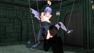 3D HENTAI Eating pussy of bound succubus to orgasm
