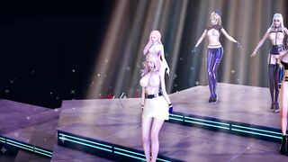 [MMD] EVERGLOW - ADIOS Hot Strip Dance Ahri Akali Evelynn Kaisa Seraphine KDA League of Legends