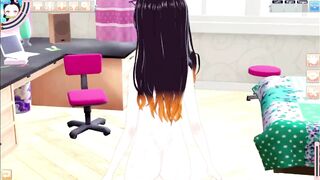 Nezuko Kamado Gameplay Hentai POV / Hands and knees masturbating / Koikatsu Party / Kimetsu no Yaiba