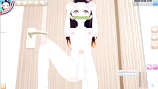 Nezuko Kamado Gameplay Hentai POV / Standing sex / Koikatsu Party / Kimetsu no Yaiba