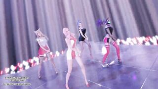 MMD G Reyish - KKILI KKILI Sexy Kpop Hot Dance Ahri Kaisa Seraphine KDA League of Legends