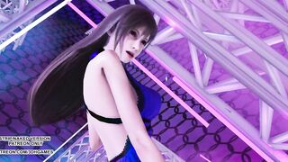 [MMD] T ara - NumberNine Aerith Tifa Lockhart Purple Dress Final Fantasy 7 Remake Hot Kpop Dance