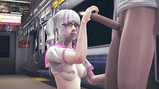 Schoolgirl jerks off cock to friend in public subway car
