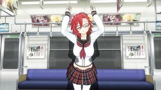 3D HENTAI Redhead schoolgirl gets fucked in the ass in a train car