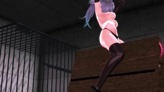 【SEX-TOY-MMD】Kanon with a restraint triangular wooden horse【R-18】