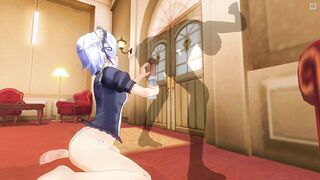 3D HENTAI Big ass maid jerks off your cock with a vibrator