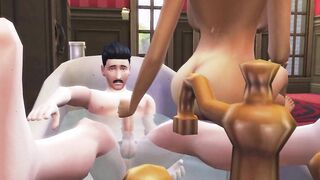 Bella Goth fucks her husband in bath (SIMS 4 PORN)