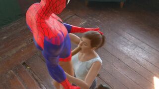 Mary-Jane giving Spider-Man Blowjob