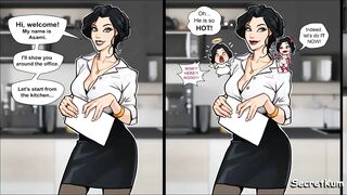 Korra and Asami - Office Story part 1 - The new employee fucks his boss at the job Interview