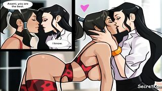 Korra and Asami - Office Story part 2 - First Time Lesbian Fuck at work