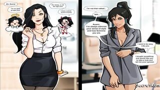 Korra and Asami - Office Story part 2 - First Time Lesbian Fuck at work
