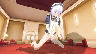 3D HENTAI Maid rubs her pussy on your cock and cums