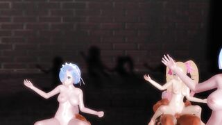 【SEX-MMD】RaM-ReM-Beatrice - PiNK CAT Sex Dance【R-18】