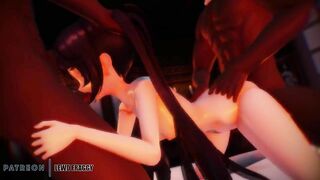 Genshin Impact - Mona Threesome with double Creampie [UNCENSORED HENTAI 4K]