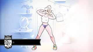 30 Days of Female Muscle Growth Animation DUBBED Giantess Muscles Massive Boobs giant bicep flex