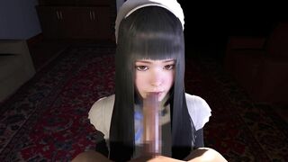 My cute maid loves to suck my dick【Hentai 3D】