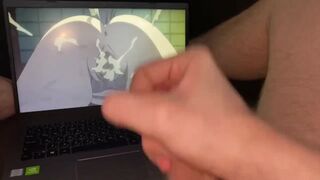 Guy cums on very sexy anime uncensored