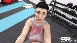Dress up Game Part 2 - Slutty Milf is fucked on gym floor by monster cock ebony futa