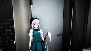 NTR Touhou (Sex in the toilet)【Hentai 3D】
