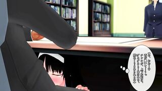 Student works with her mouth to get good grades【Hentai 3D】