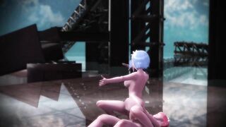 【SEX-MMD】Rem Rin & Ramchi - Pie Yosemasara-Sex Dance [Re Zero]【R-18】