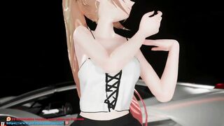HENTAI MMD DANCE FRONT CAR 3D UNDRESS PONYTAIL LONGHAIR GREEN EYES COLOR EDIT SMIXIX ️