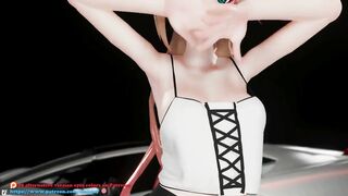 HENTAI MMD DANCE FRONT CAR 3D UNDRESS PONYTAIL LONGHAIR GREEN EYES COLOR EDIT SMIXIX ️