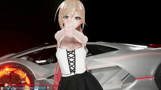 HENTAI MMD DANCE FRONT CAR 3D UNDRESS PONYTAIL LONGHAIR GREEN EYES COLOR EDIT SMIXIX ️