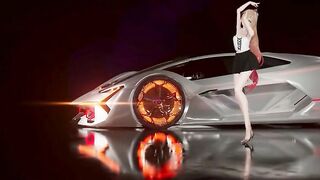 HENTAI MMD DANCE FRONT CAR 3D UNDRESS PONYTAIL LONGHAIR GREEN EYES COLOR EDIT SMIXIX ️