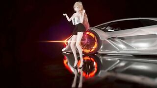 HENTAI MMD DANCE FRONT CAR 3D UNDRESS PONYTAIL LONGHAIR GREEN EYES COLOR EDIT SMIXIX ️