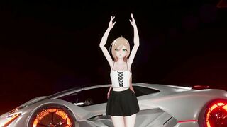 HENTAI MMD DANCE FRONT CAR 3D UNDRESS PONYTAIL LONGHAIR GREEN EYES COLOR EDIT SMIXIX ️