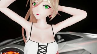 HENTAI MMD DANCE FRONT CAR 3D UNDRESS PONYTAIL LONGHAIR GREEN EYES COLOR EDIT SMIXIX ️