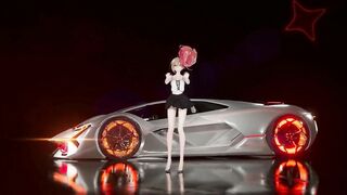 HENTAI MMD DANCE FRONT CAR 3D UNDRESS PONYTAIL LONGHAIR GREEN EYES COLOR EDIT SMIXIX ️
