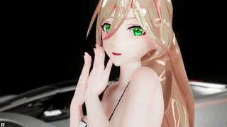 HENTAI MMD DANCE FRONT CAR 3D UNDRESS PONYTAIL LONGHAIR GREEN EYES COLOR EDIT SMIXIX ️