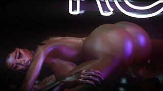 Bubble Butt Ebony Vs BBC in Private Sex Room - SL (Throwback)