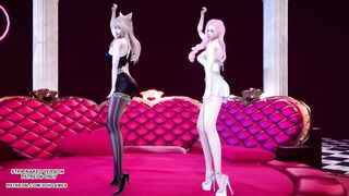 [MMD] Chaness - SeSeSe Sexy Hot Kpop Dance Ahri Seraphine League of Legends KDA Uncensored Hentai