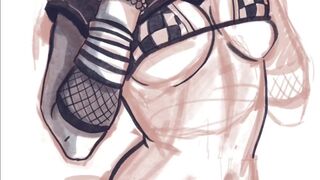 Kiwisunset Speedpaint, Cute Egirl Fanart Drawing, Bikini Drawing, Vertical Video