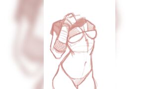 Kiwisunset Speedpaint, Cute Egirl Fanart Drawing, Bikini Drawing, Vertical Video